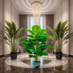 One Pcs 100cm Lifelike Artificial Palm Tree with 18 Leaves - Vibrant Green Faux Plant for Home Spring Decor Weddings Gardens