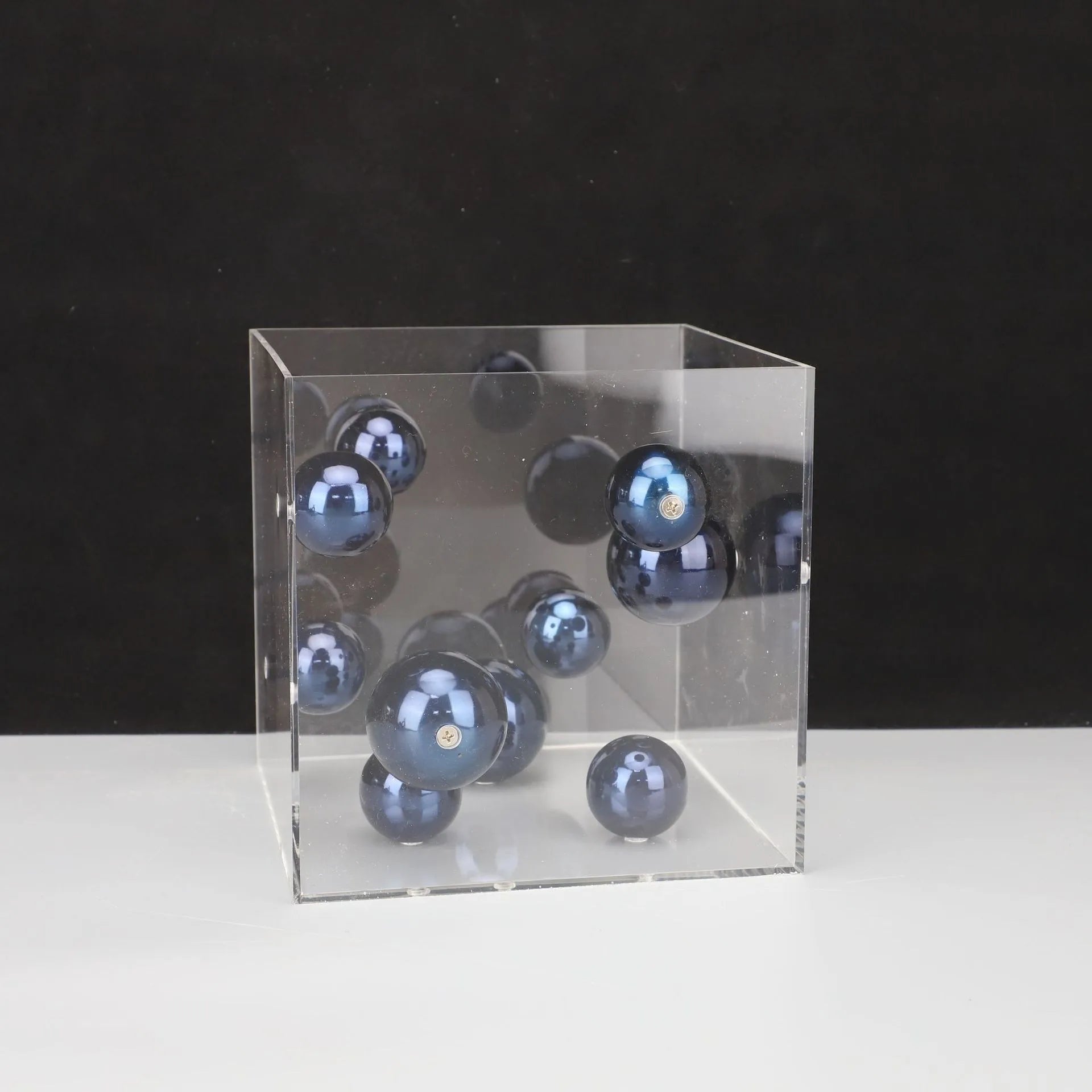Creative Square Acrylic Cover Sphere Decoration Living Room Porch Cabinet Crafts Ornament Modern Clear Acrylic Square Home Decor