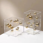 Creative Square Acrylic Cover Sphere Decoration Living Room Porch Cabinet Crafts Ornament Modern Clear Acrylic Square Home Decor