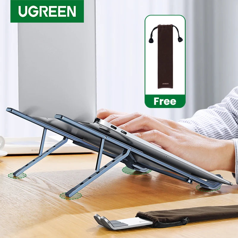 Laptop Stand For Macbook Air Pro Foldable Aluminum Vertical Notebook Stand Laptop Support Macbook Pro Tablet Phone Stand