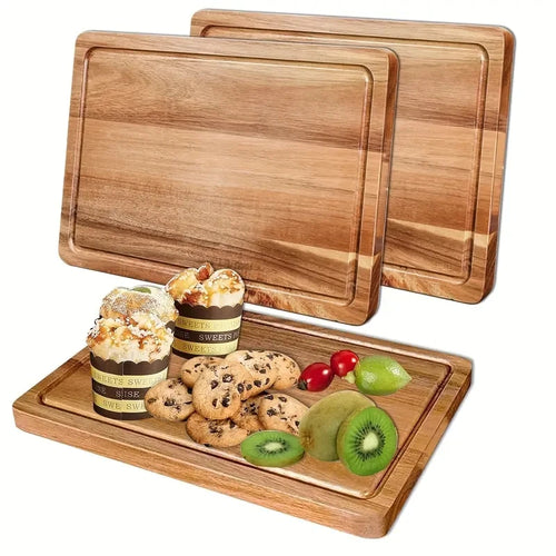 Beech Walnut Wooden Cutting Board Kitchen Chopping Block Cheese Meat Butcher Block - Durable Wood Cutting Board for Kitchen To