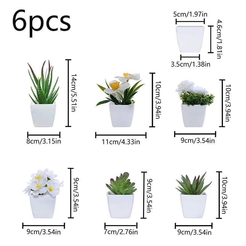 Artificial plants small bonsai,6PCS  DIY crafts desktop windowsill display rack display decoration