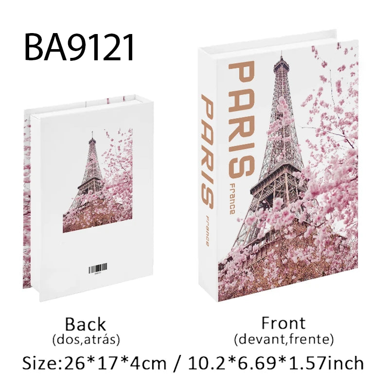 Open Luxury Fake Book Storage Box Home Decor Fashion Paris Decorative Books Interior Decoration Coffee Table Bedroom Ornaments