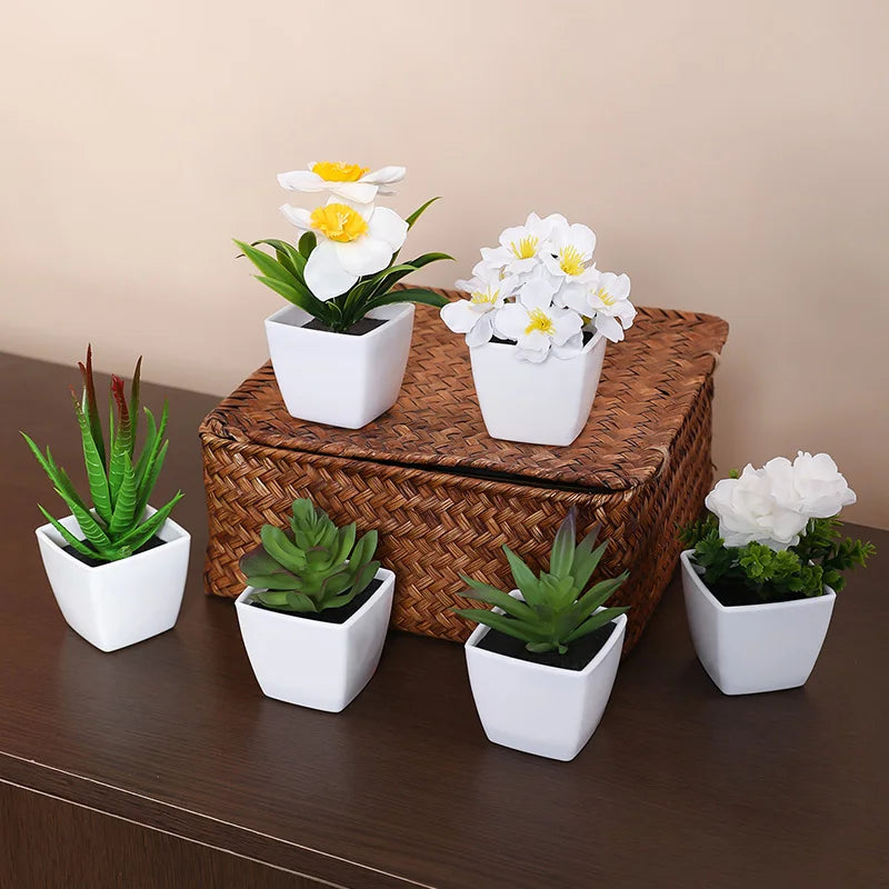 Artificial plants small bonsai,6PCS  DIY crafts desktop windowsill display rack display decoration