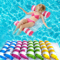 Inflatable Foldable Floating Row Swimming Pool Party Water Hammock Air Mattresses Pvc Stripe Water Floating Inflatable Mat
