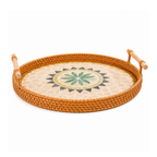 Decorative Wicker Tray for Coffee and Living Room with Handcrafted Design