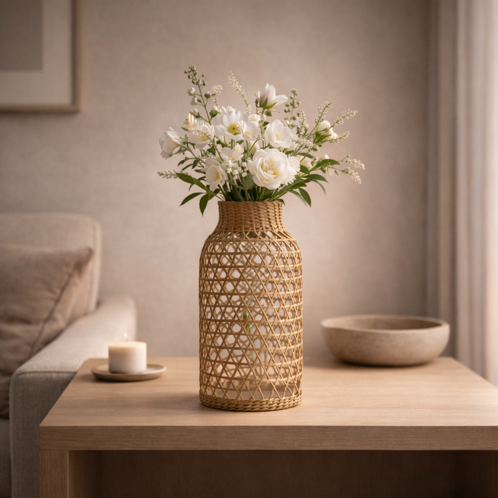 Decorative Glass Vase with Natural Fibre - image 3