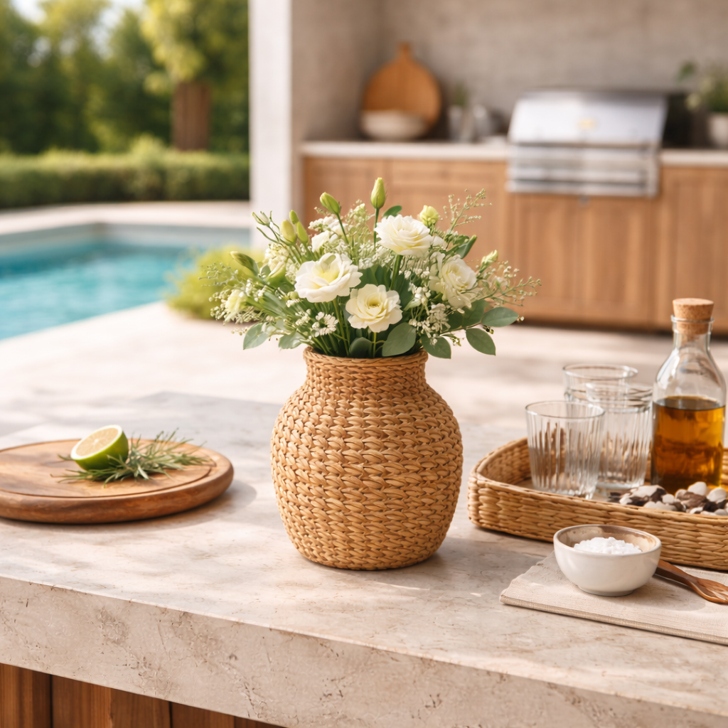 Decorative Wicker Vase for Table and Living Room with Handcrafted Design - image 2