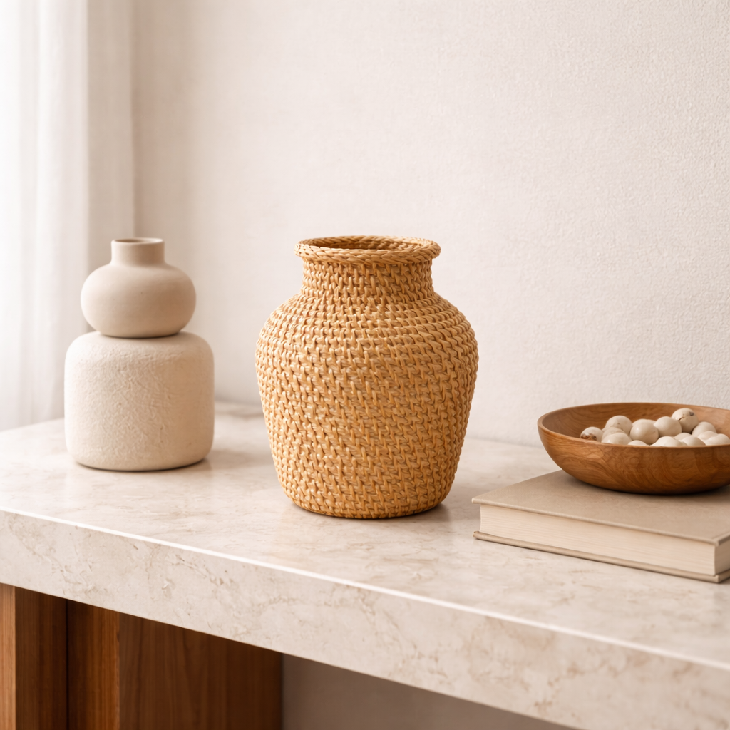 Decorative Wicker Vase for Table and Living Room with Handcrafted Design - image 3