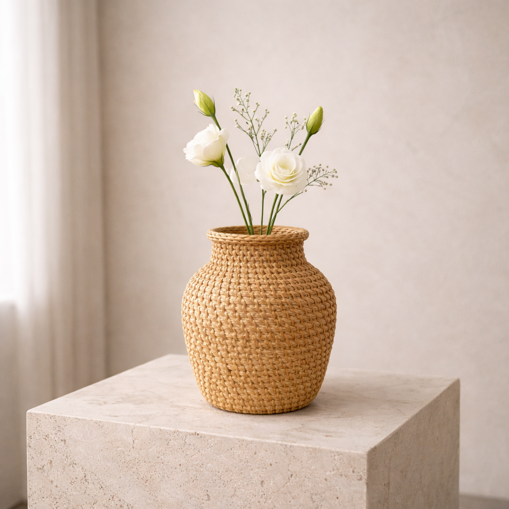 Decorative Wicker Vase for Table and Living Room with Handcrafted Design - image 4