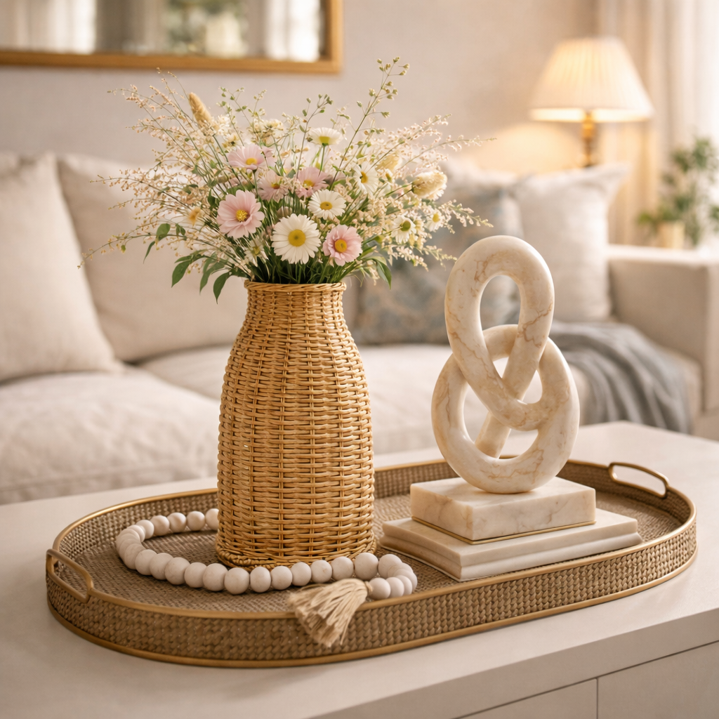 Decorative Natural Fibre Vase for Living Room and Table - image 3