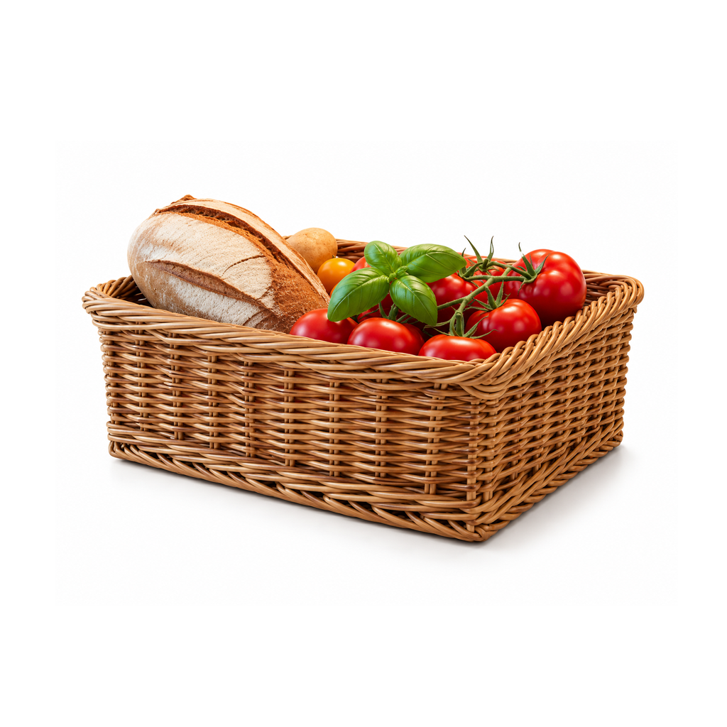 Rectangular Rattan Storage Basket for Home