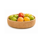 Round Rattan Basket for Kitchen and Living Room Organisation