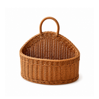 Handcrafted Straw Rattan Storage Basket for Living Room and Kitchen with Versatile Handle