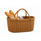 Straw Basket with Handle for Breakfast and Picnic