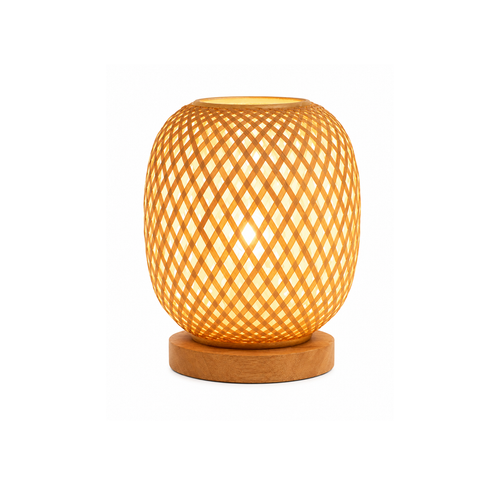 Bamboo Table Lamp for Bedroom and Living Room with Cosy Light